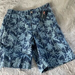 Vineyard Vine Palm Print Breaker Shorts size 28 Flag Blue New